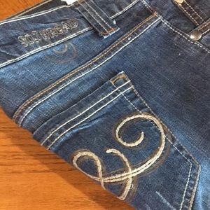 Southern Thread dark jeans. Bootleg cut